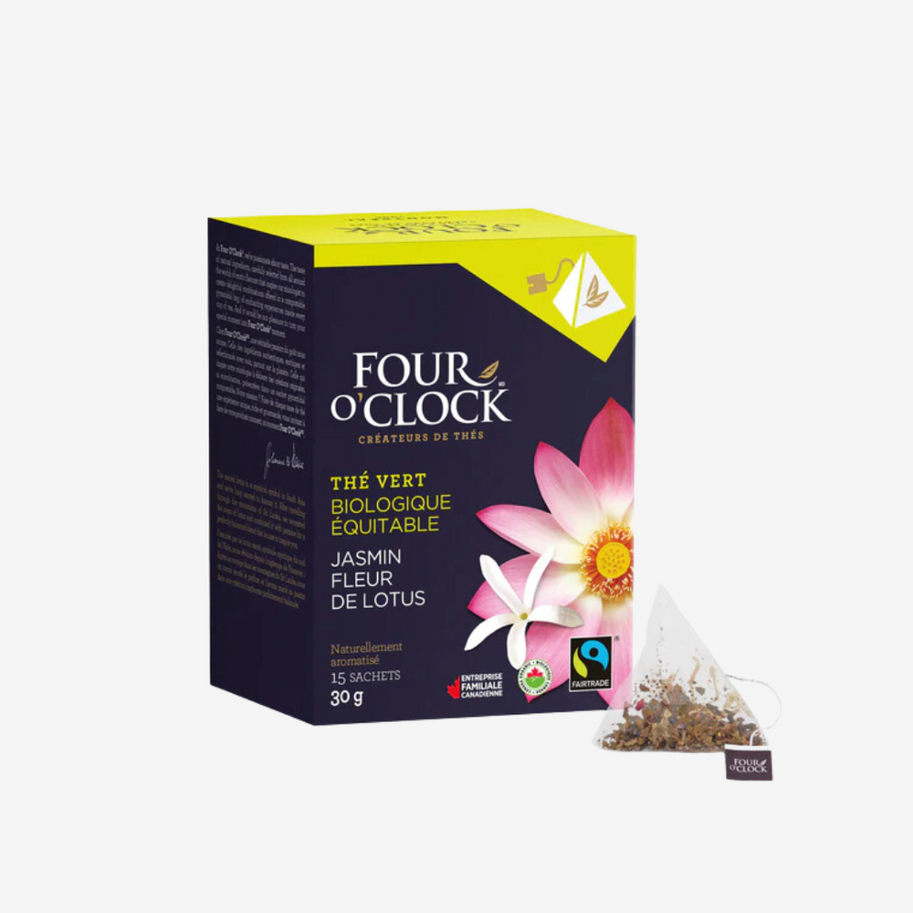 Thé Vert Jasmin et Fleur de Lotus Biologique Équitable (Four O'Clock Biologique Pyramidal)