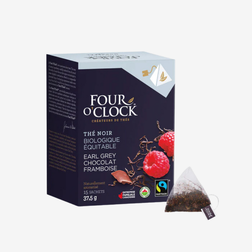 Thé Noir Chocolat et Framboise Biologique/Équitable (Four O'Clock Biologique Pyramidal)